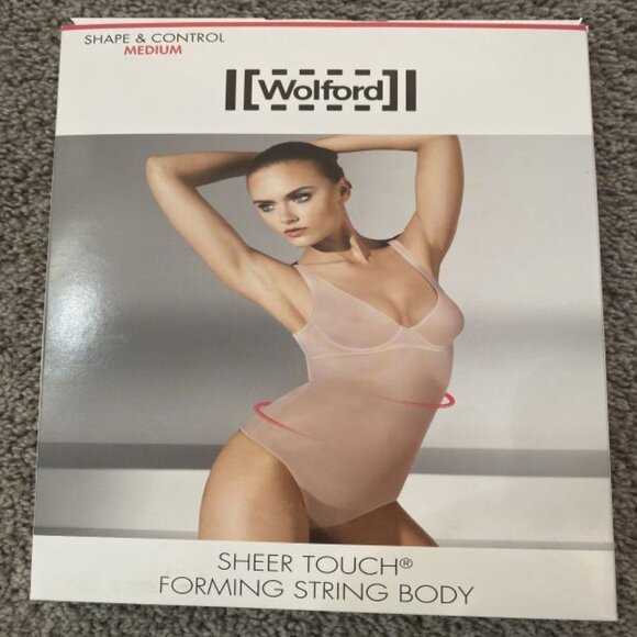 NWT! 44 C Wolford Sheer Touch Forming String Body suit Rose Powder 79094 3040 - Picture 2 of 7